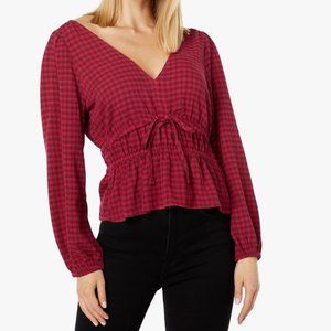 Madewell Saffi Top - Drapey Crinkle Plaid